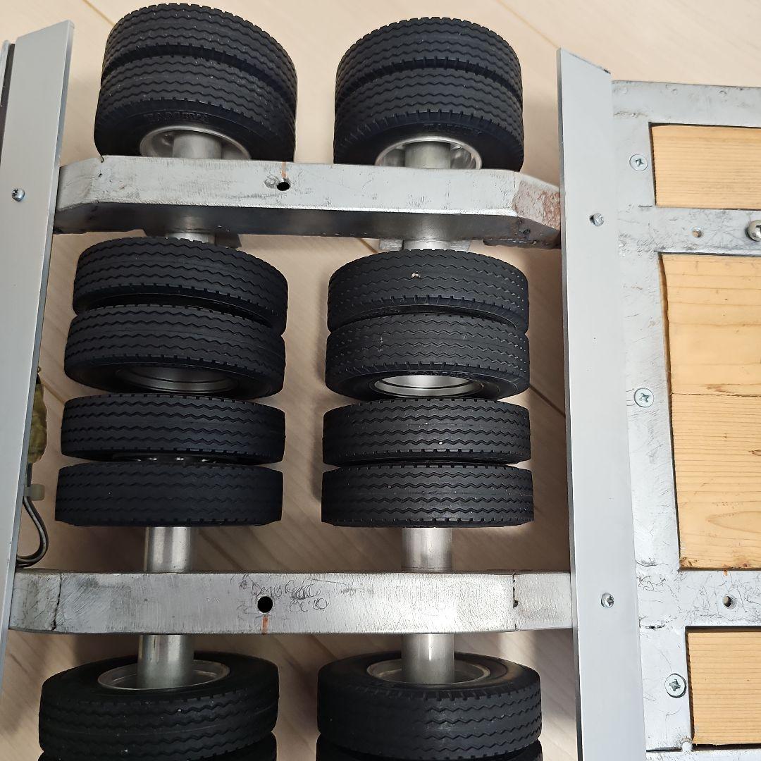 改タミヤトレーラー台車 重トレ16輪車