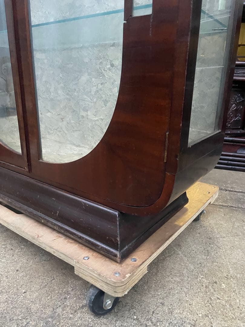 Kグラスキャビネット　マホガニー　キャビネット　キュリオケース