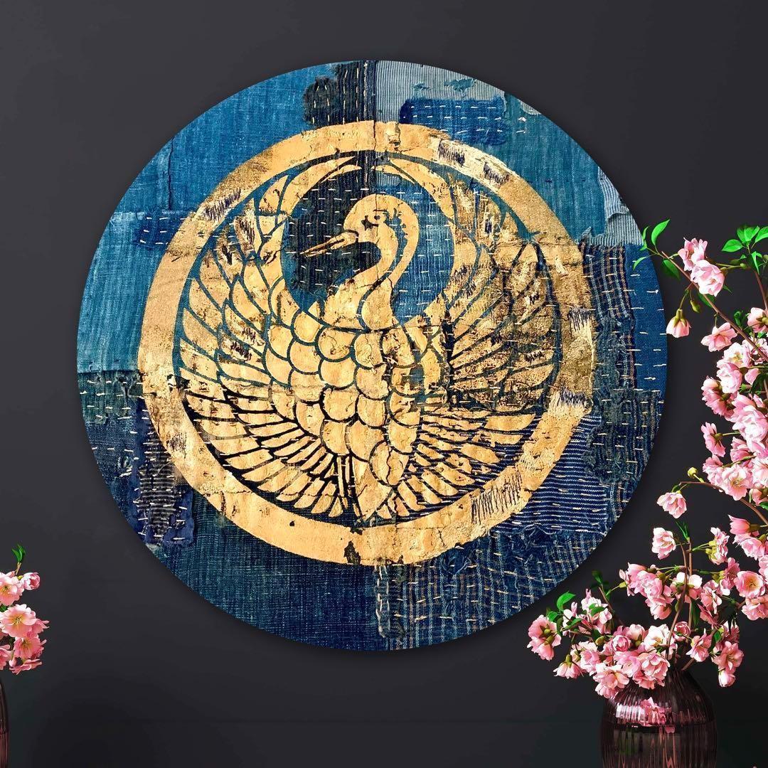 襤褸 アート 絵画 刺子 インディゴ 家紋 boro 刺し子 インディゴ ボロ