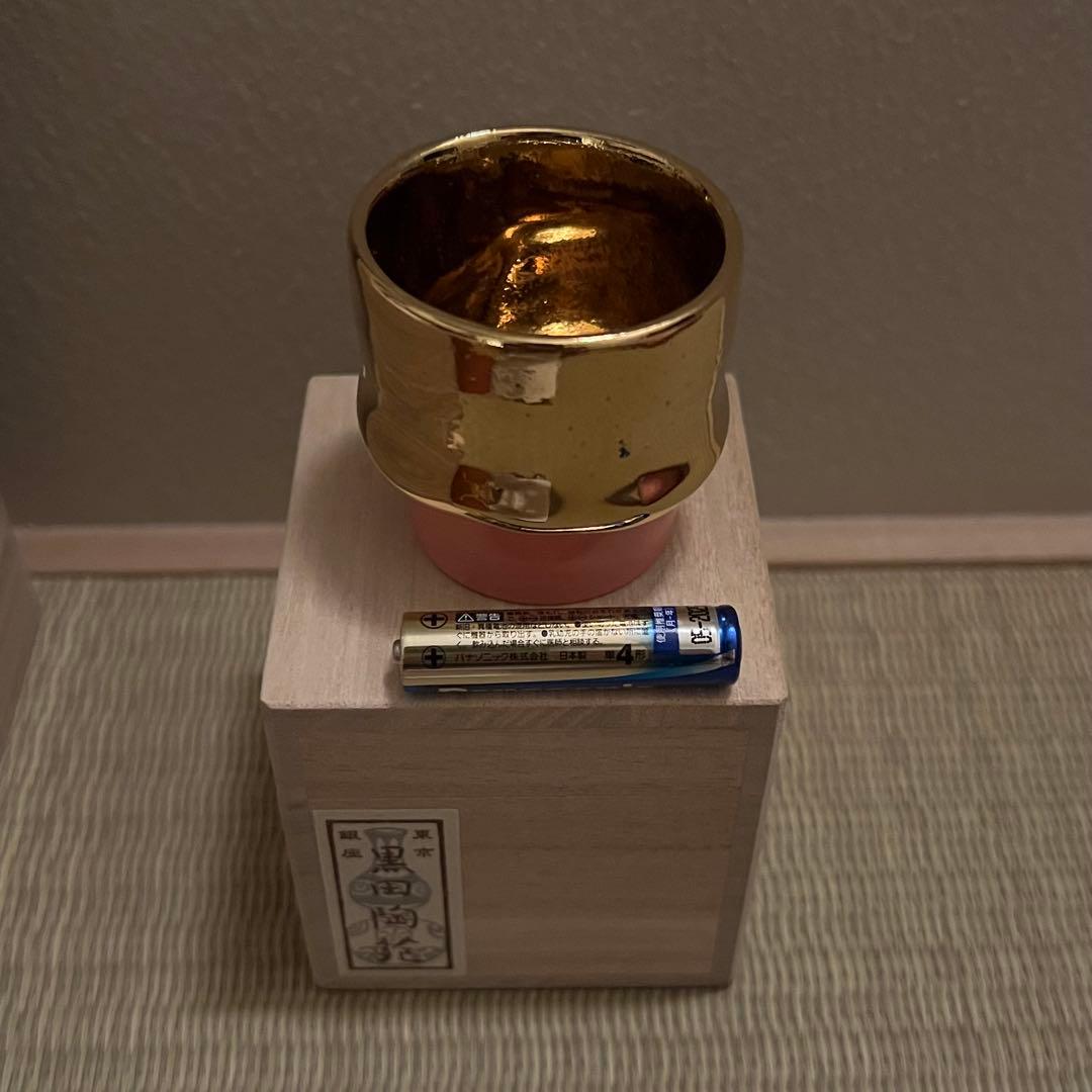 桑田卓郎 湯呑み ぐい呑み 未使用 共箱 Takuro Kuwata 金彩 タレ