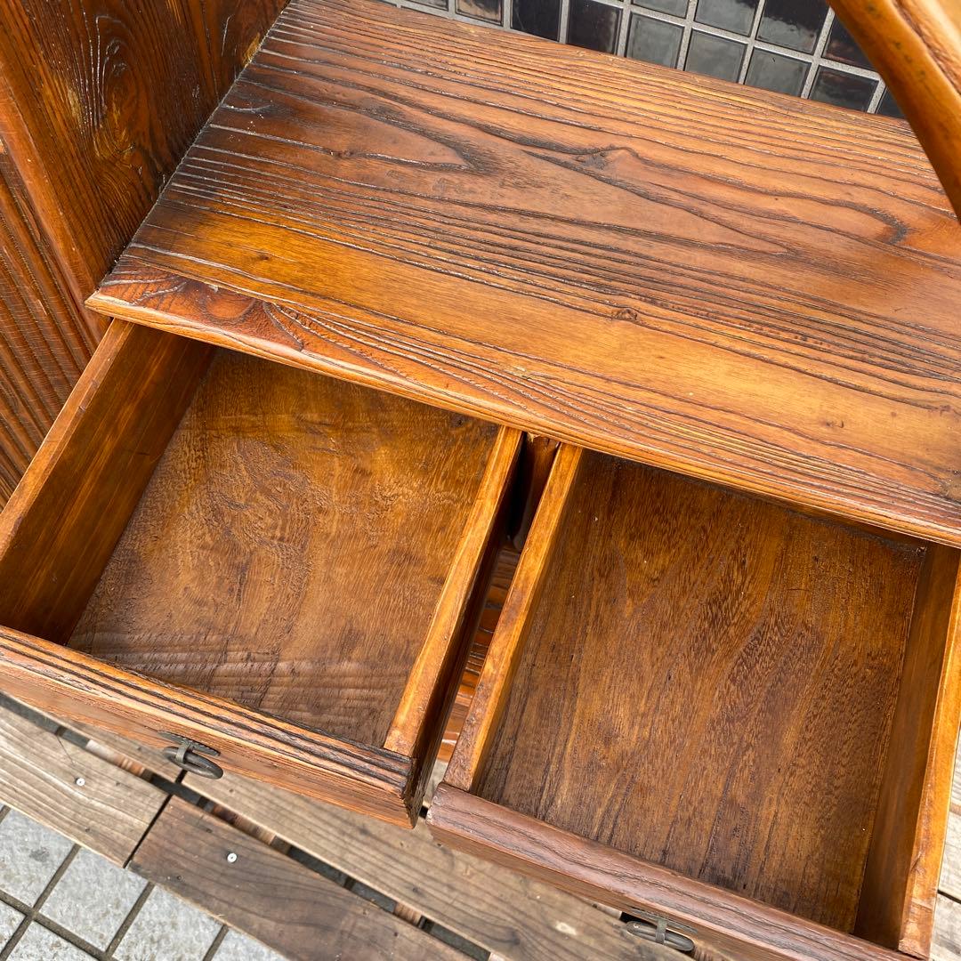 ヴィンテージ 円形飾り棚 小引き出し シノワズリ 李朝 店舗什器 インテリア