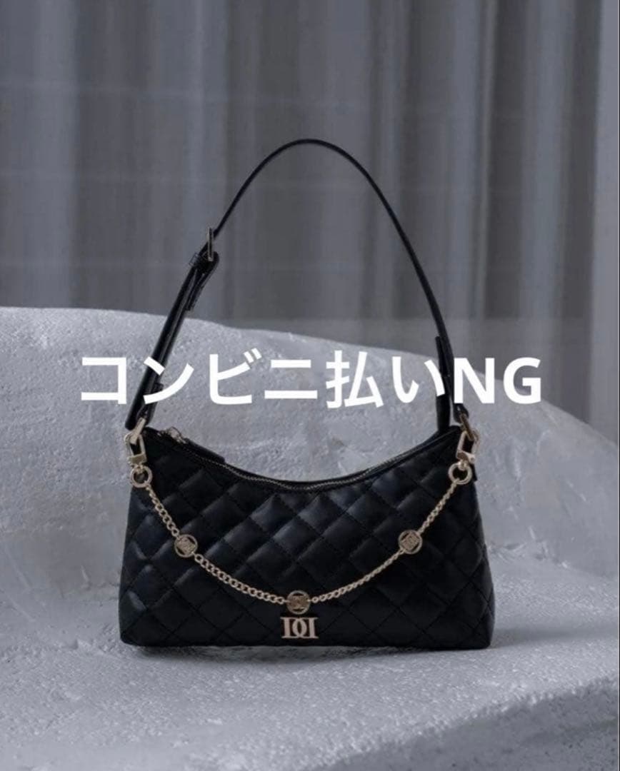 darich キルティングチェーンハンドミニバッグ　ブラック