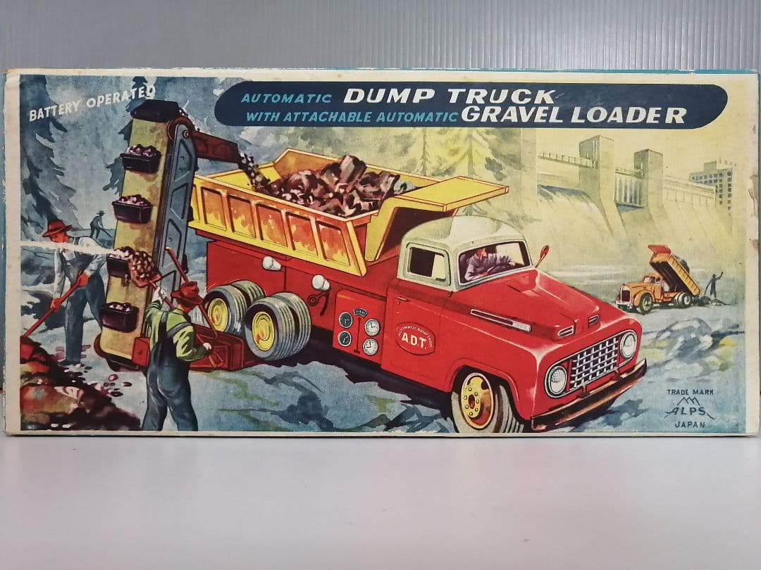 ダンプトラック & グラベルローダー　電動ブリキ　アルプス商事　日本製