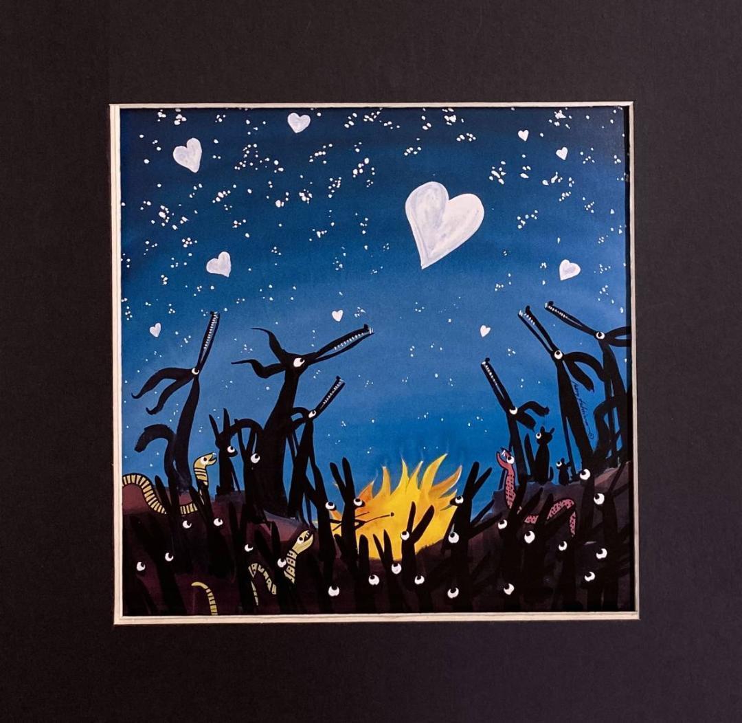 ジェリーフーリマン、【心臓を愛す】、希少な額装用画集より、新品額装付