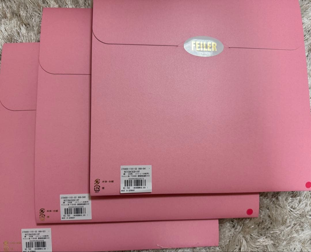 FEILER Chacott NUTCRACKERハンカチ3枚 新品未開封