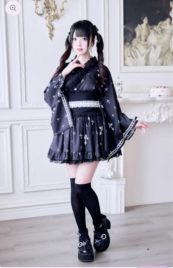 NoGenki 浴衣 ドレス 黒 セットアップ