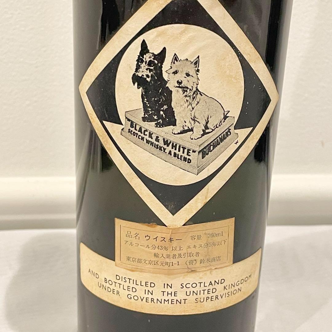 【未開栓】ブラック＆ホワイト スコッチウイスキー ティンキャップ レア品 4Q3