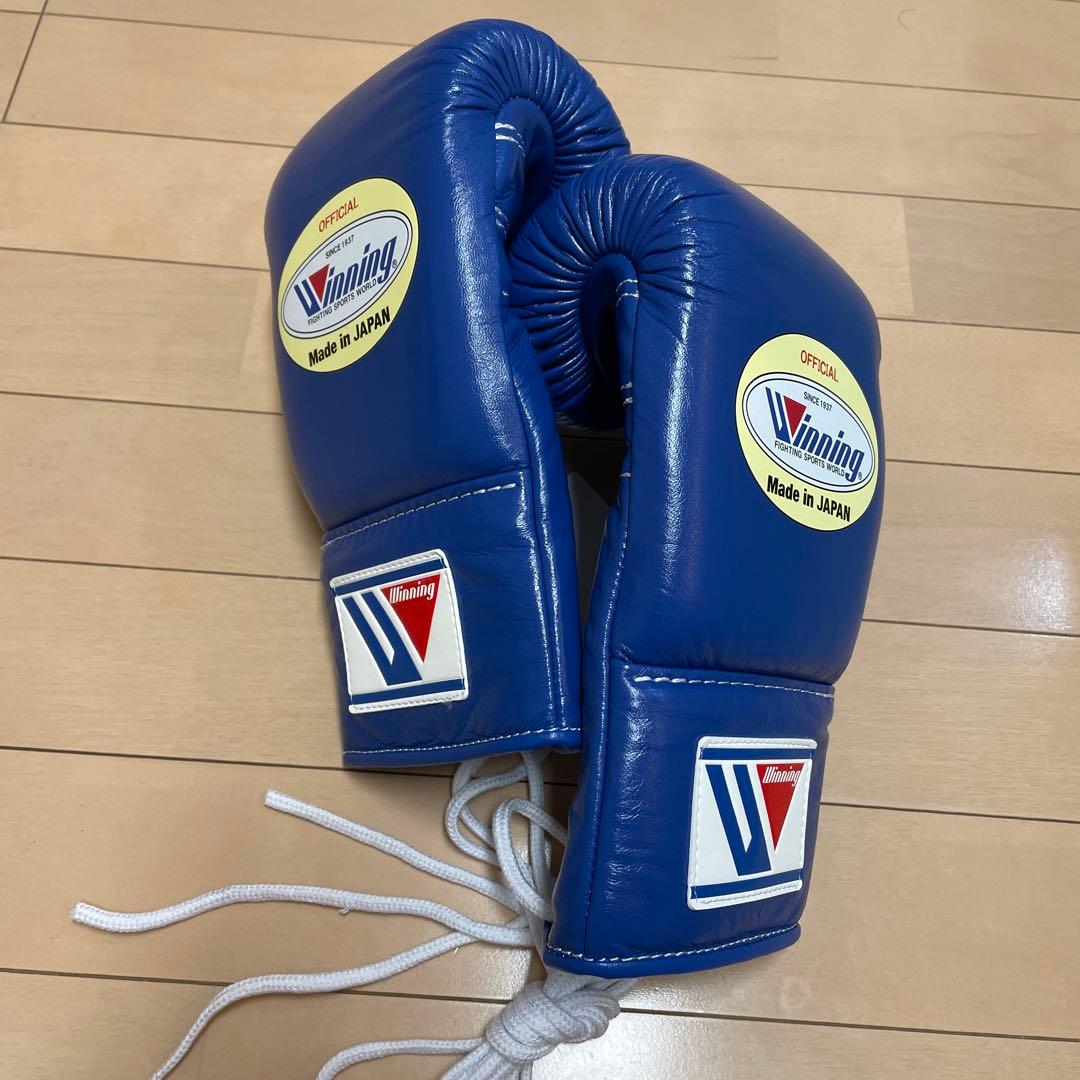 新品即日発送 ウイニング 8オンスグローブ ブルー 牛皮革製 MR-200