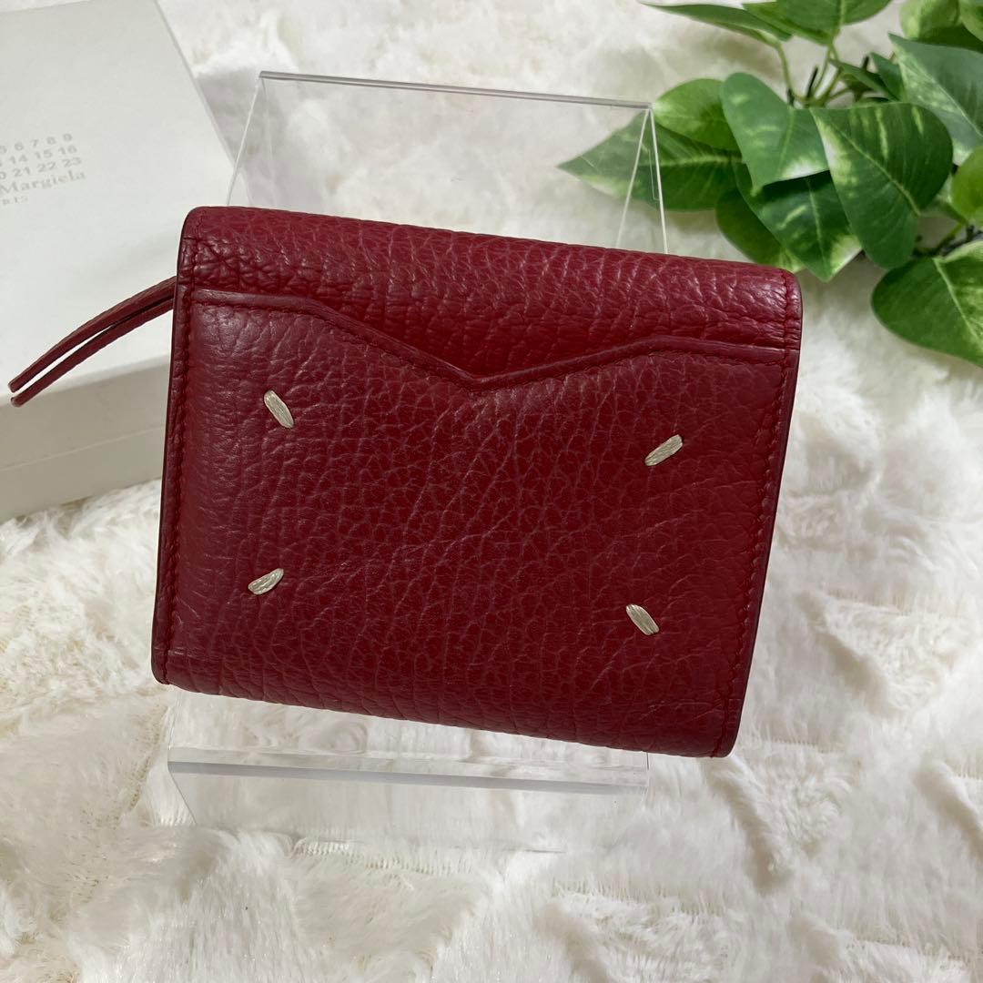 【美品】Maison Margiela （メゾンマルジェラ）3つ折り財布レッド