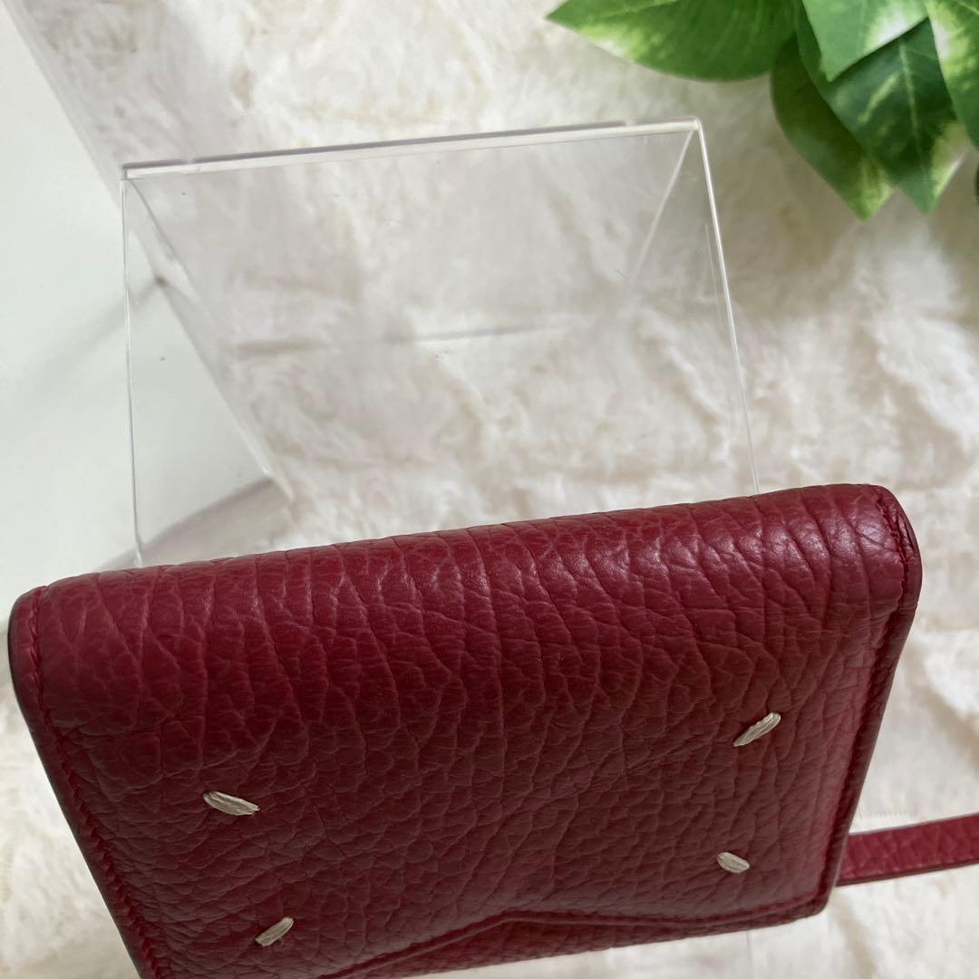 【美品】Maison Margiela （メゾンマルジェラ）3つ折り財布レッド