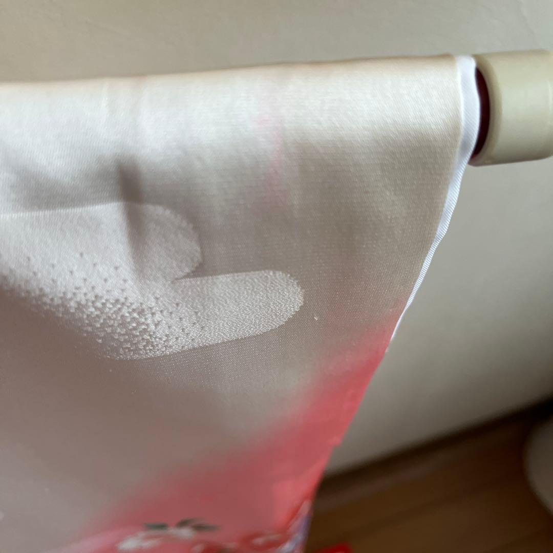 七五三　7歳　四つ身着物正絹　結び帯　草履バッグ　はこせこセット　帯揚げ　しごき