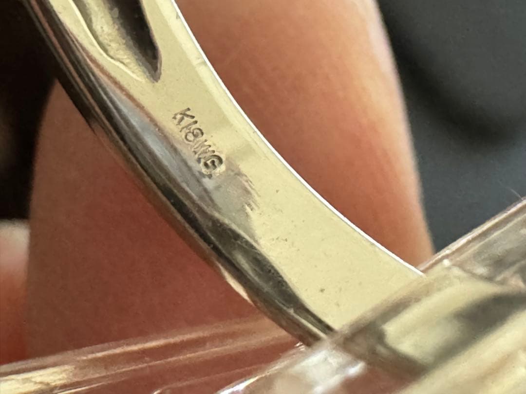 1点物K18WG ミスティックトパーズ リング 約4.5g ヴィンテージ 指輪