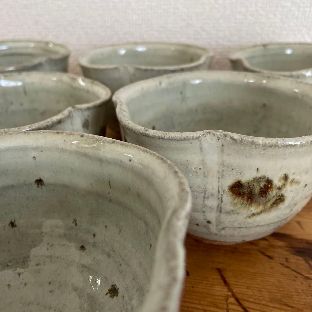 西岡良弘　絵班唐津　向附　６客　 茶道具　父 西岡小十　共箱　栞あり