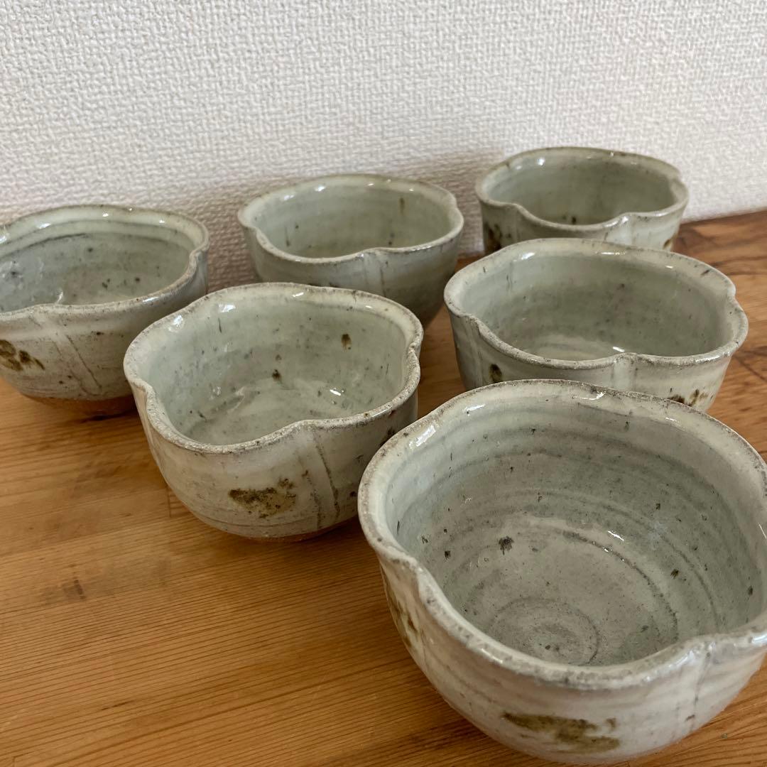 西岡良弘　絵班唐津　向附　６客　 茶道具　父 西岡小十　共箱　栞あり