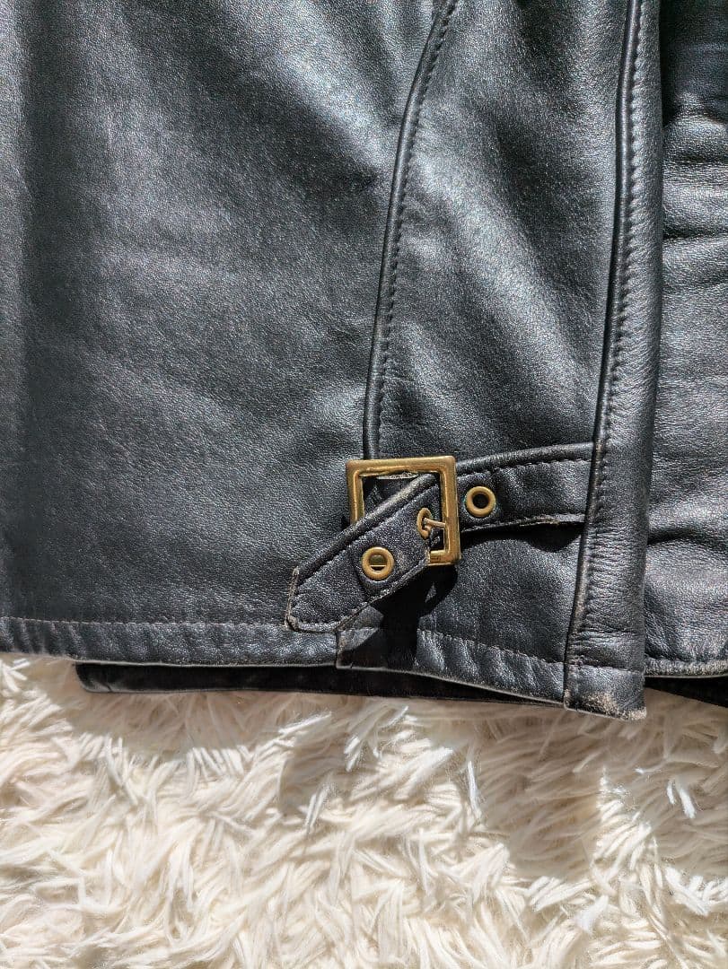 Schott　642 　38 　シングルレザー　ブラック　ライダースジャケット