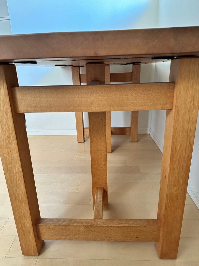 うえの　中目黒BRUNCH ナラ材　無垢ダイニングテーブル　高さ変更可