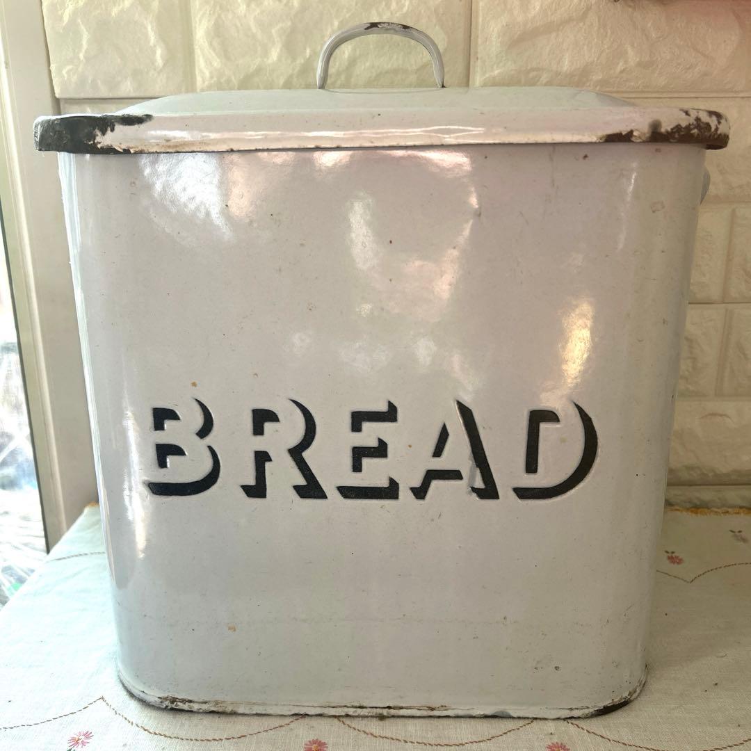 アンティーク　ホーロー　ブレッドボックス