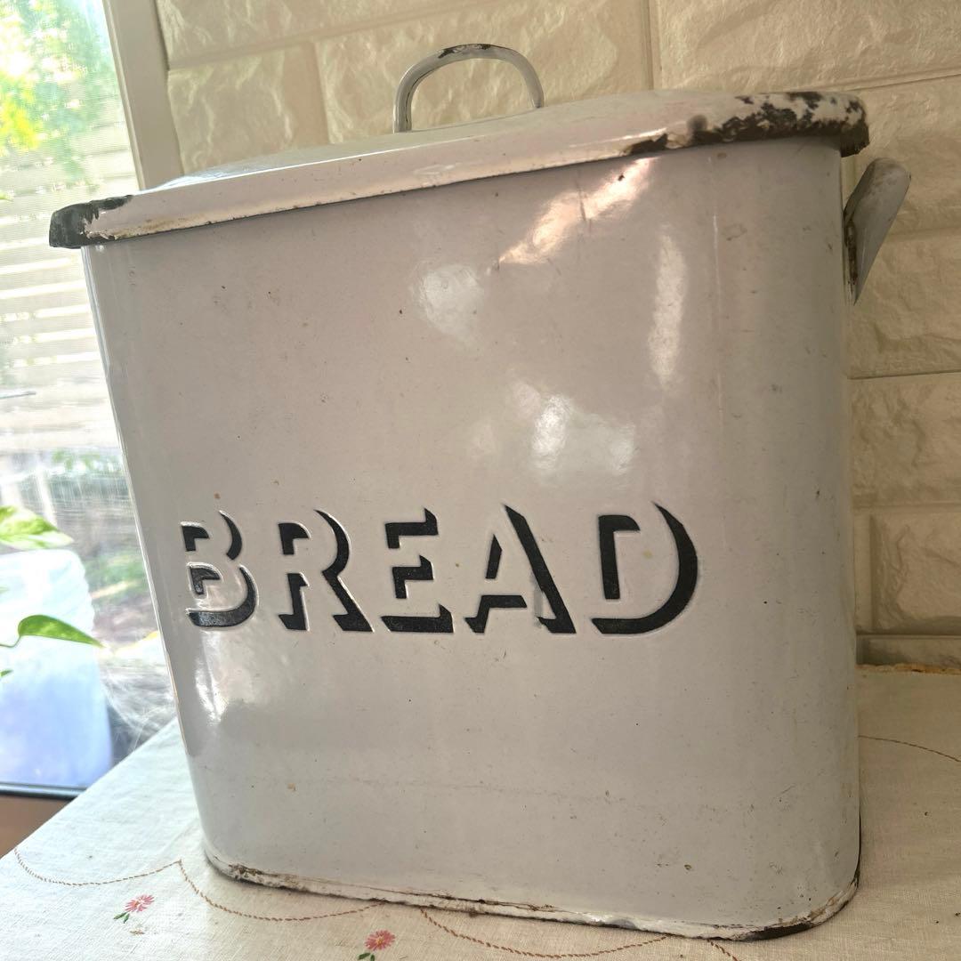 アンティーク　ホーロー　ブレッドボックス