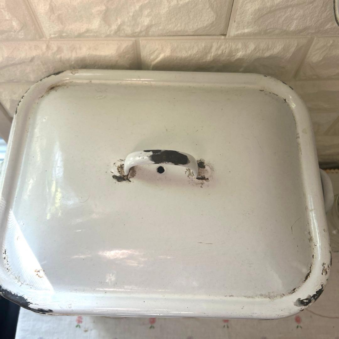 アンティーク　ホーロー　ブレッドボックス