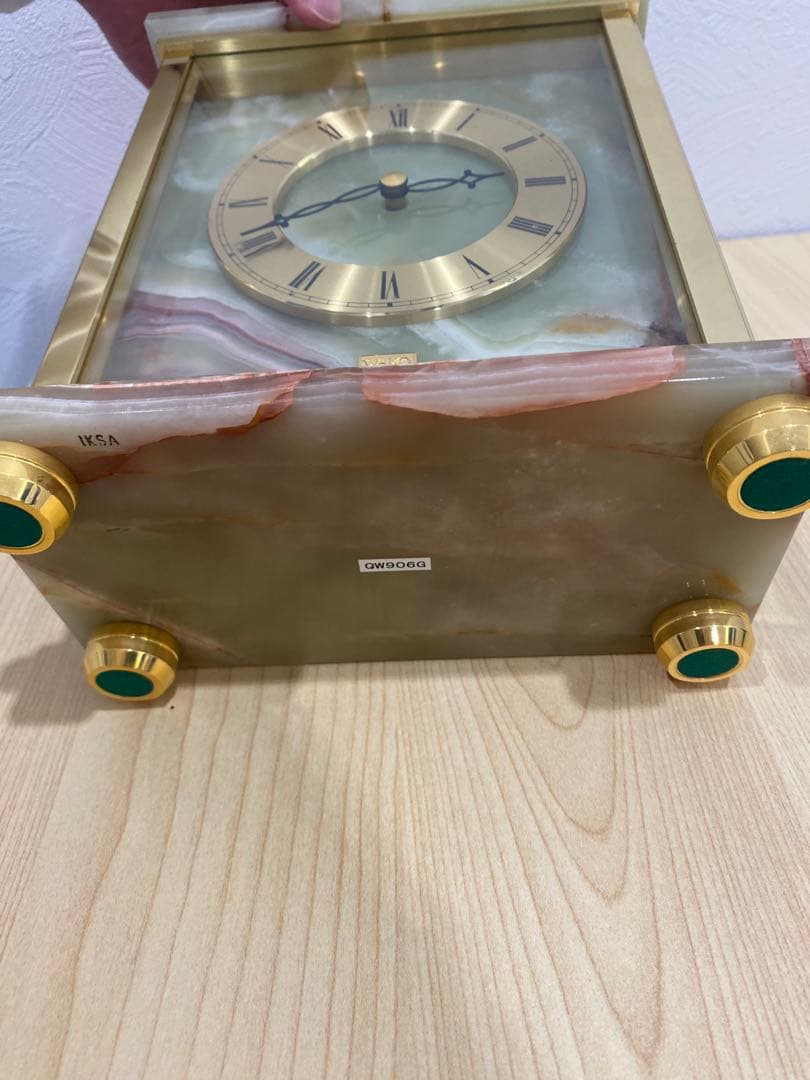 銀座和光 WAKO 高級 オニキス 置時計 インテリア アンティーク調