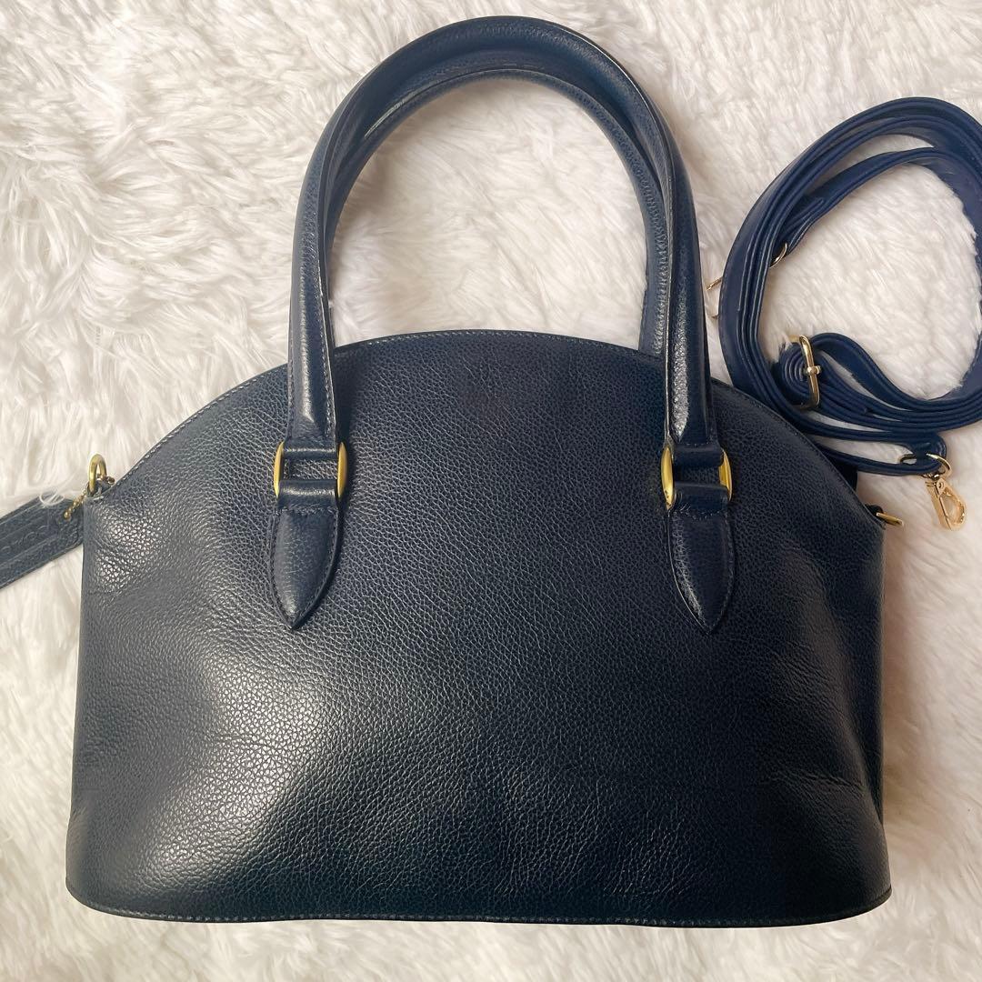 希少⭐︎OLD COACH マディソン イタリア製 ネイビー 2wayハンドバッグ