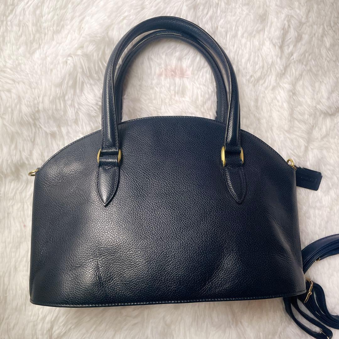 希少⭐︎OLD COACH マディソン イタリア製 ネイビー 2wayハンドバッグ