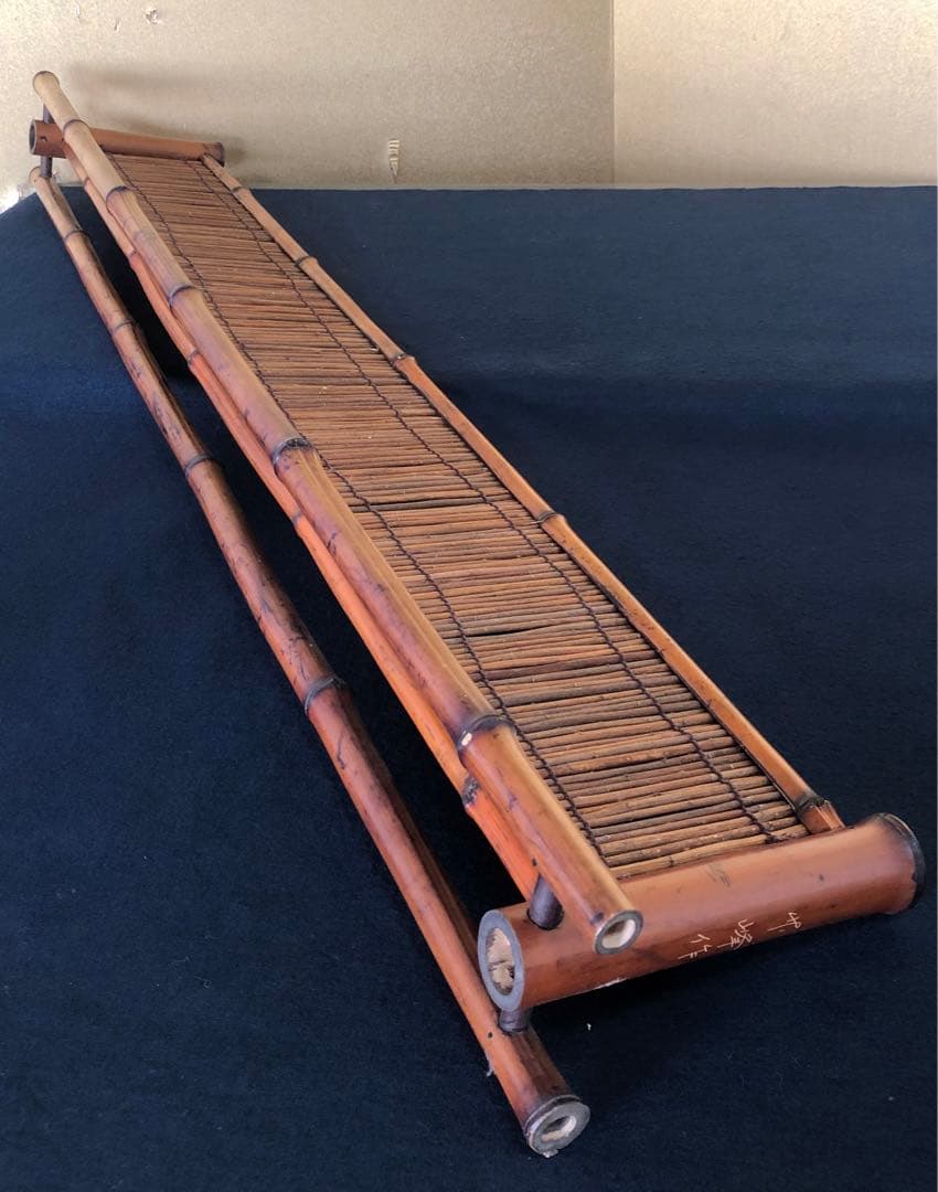 《R》茶道具 煎茶 煤竹結界 衝立 炉屏 竹峰作　 1f