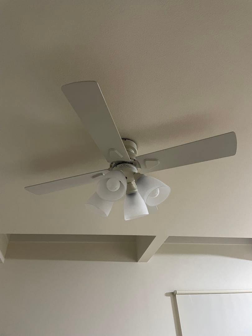 LOWYA ロウヤ　シーリングファン 4灯　ホワイト/ナチュラル