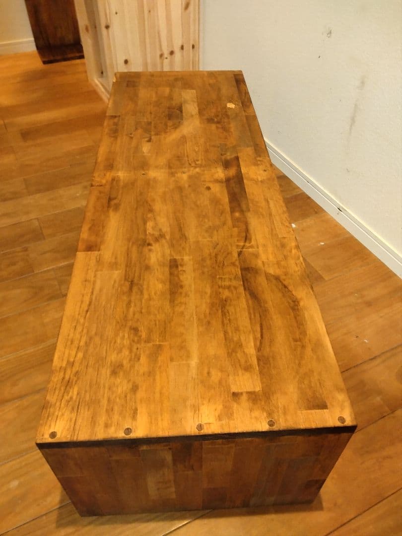 木製　ハンドメイド　オーダー　コの字　ベンチ　水槽台　シェルフ　ワトコオイル