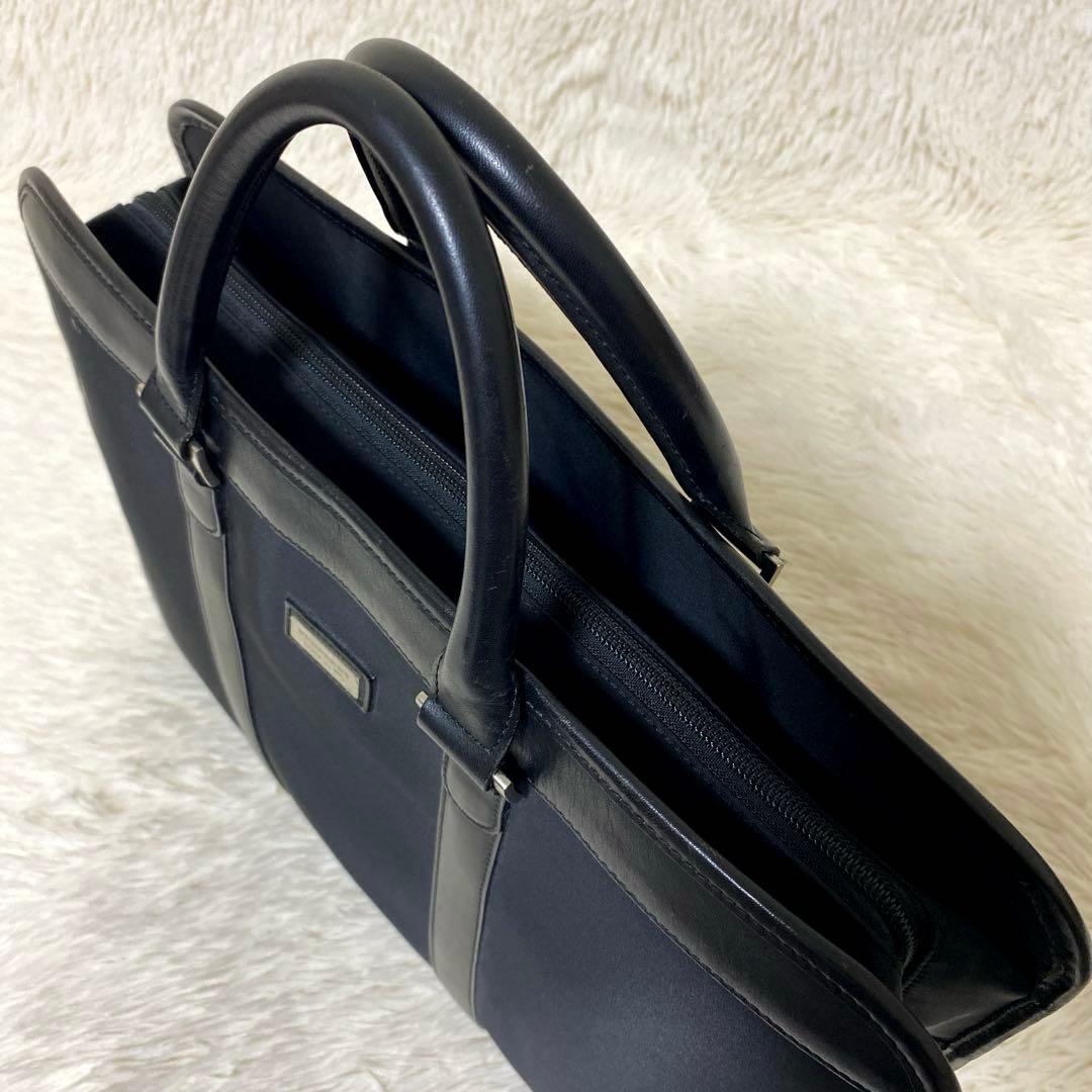 バーバリー ビジネスバッグ ノバチェック ロゴプレートナイロン レザー　ブラック