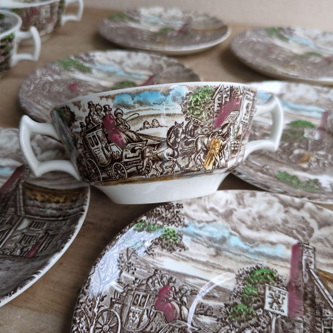 ヴィンテージ スープカップ&ソーサー 6セット イギリス製