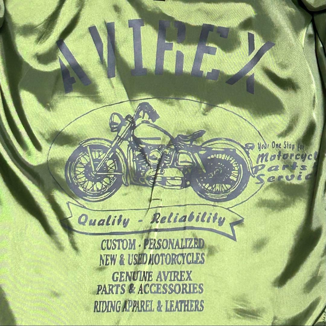 ⑪ AVIREX レザーダウン【M】ライダースTOPGUN◇MA-1 革ジャン