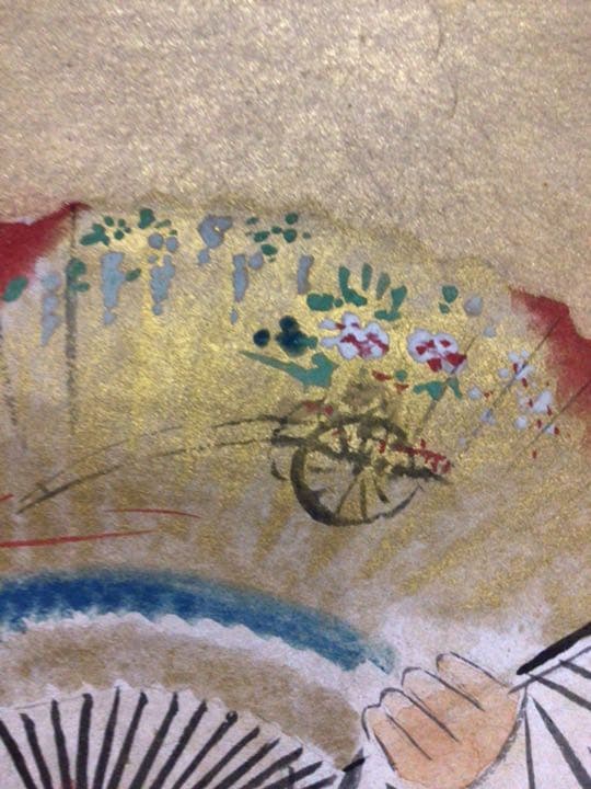 掛け軸　扇面　ちょっと怖いし… 木箱付き