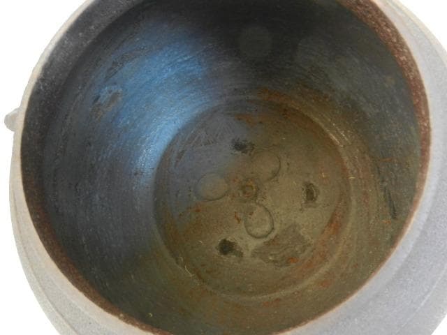 釜師「清光」作「浜松地紋　真形広口釜」 （高２１．５㌢、口１５㌢、胴２５．５㌢）
