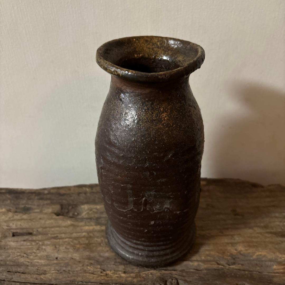 古備前花入　江戸〜明治　古丹波　花器　茶道具　アンティーク　骨董検:秦秀雄　李朝