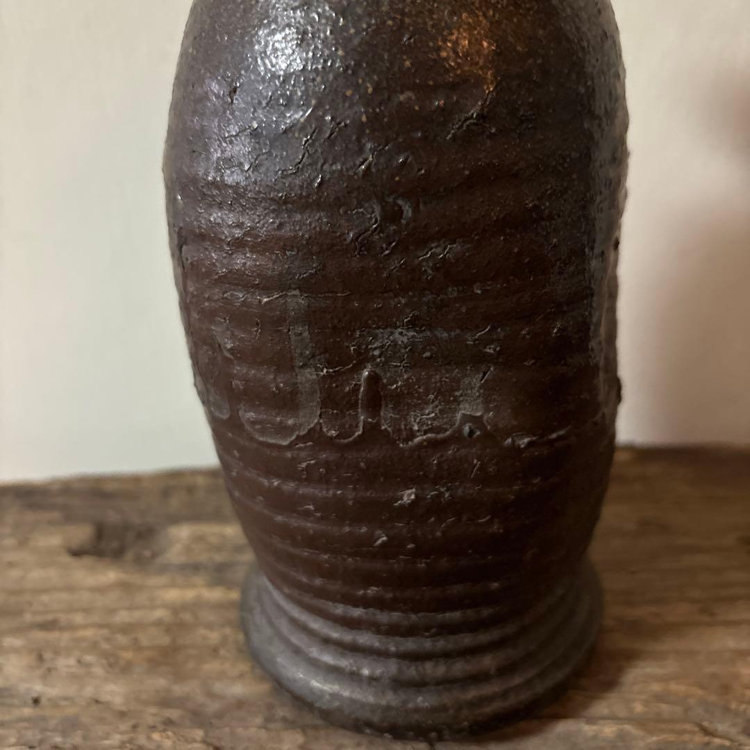 古備前花入　江戸〜明治　古丹波　花器　茶道具　アンティーク　骨董検:秦秀雄　李朝