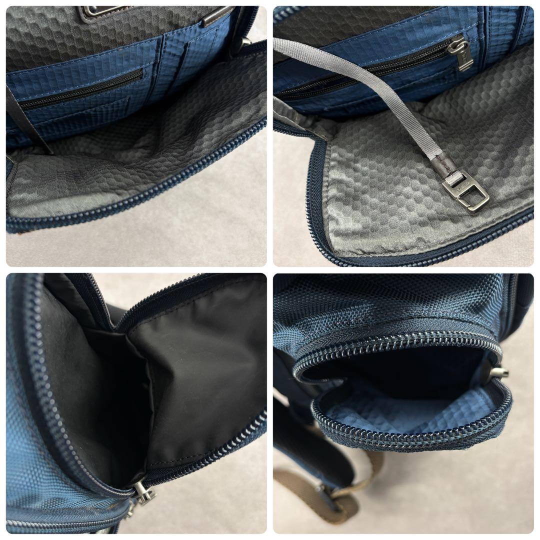 【美品✨】トゥミ バックパック リュックサック ビジネス レザー ネイビー 紺