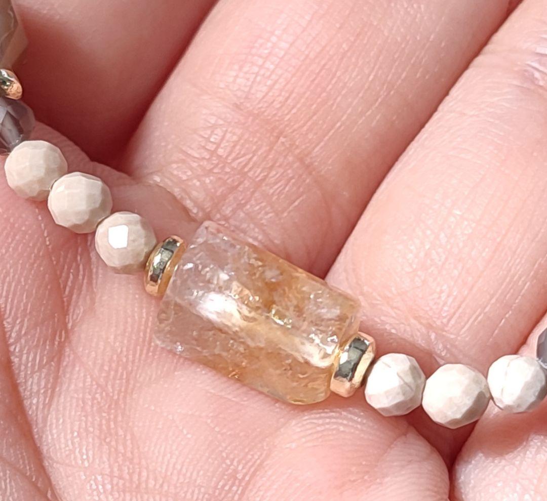 ◇Sサイズ◇ミニ至純 緑度母天珠とレインボーシトリン・大理石のパワーストーン