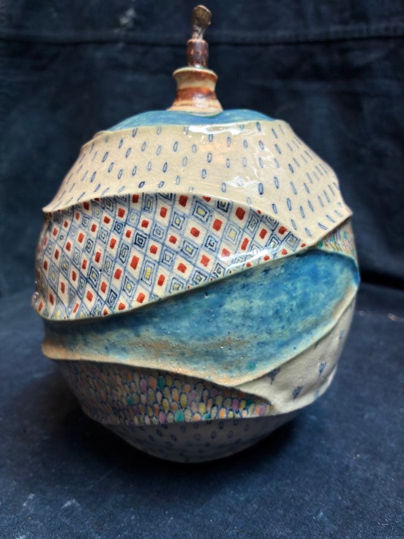 陶器　オブジェ　「宇宙の果実2」 作家物　傷無し　サインあり