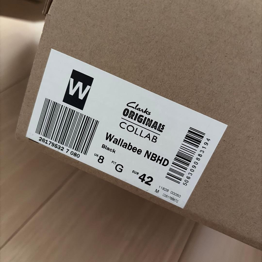 靴 NEIGHBORHOOD Clarks Wallabee Black 26cm