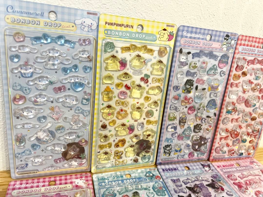 【1セットのみ】サンリオ　ボンボンドロップシール　コンプリート　8枚セット