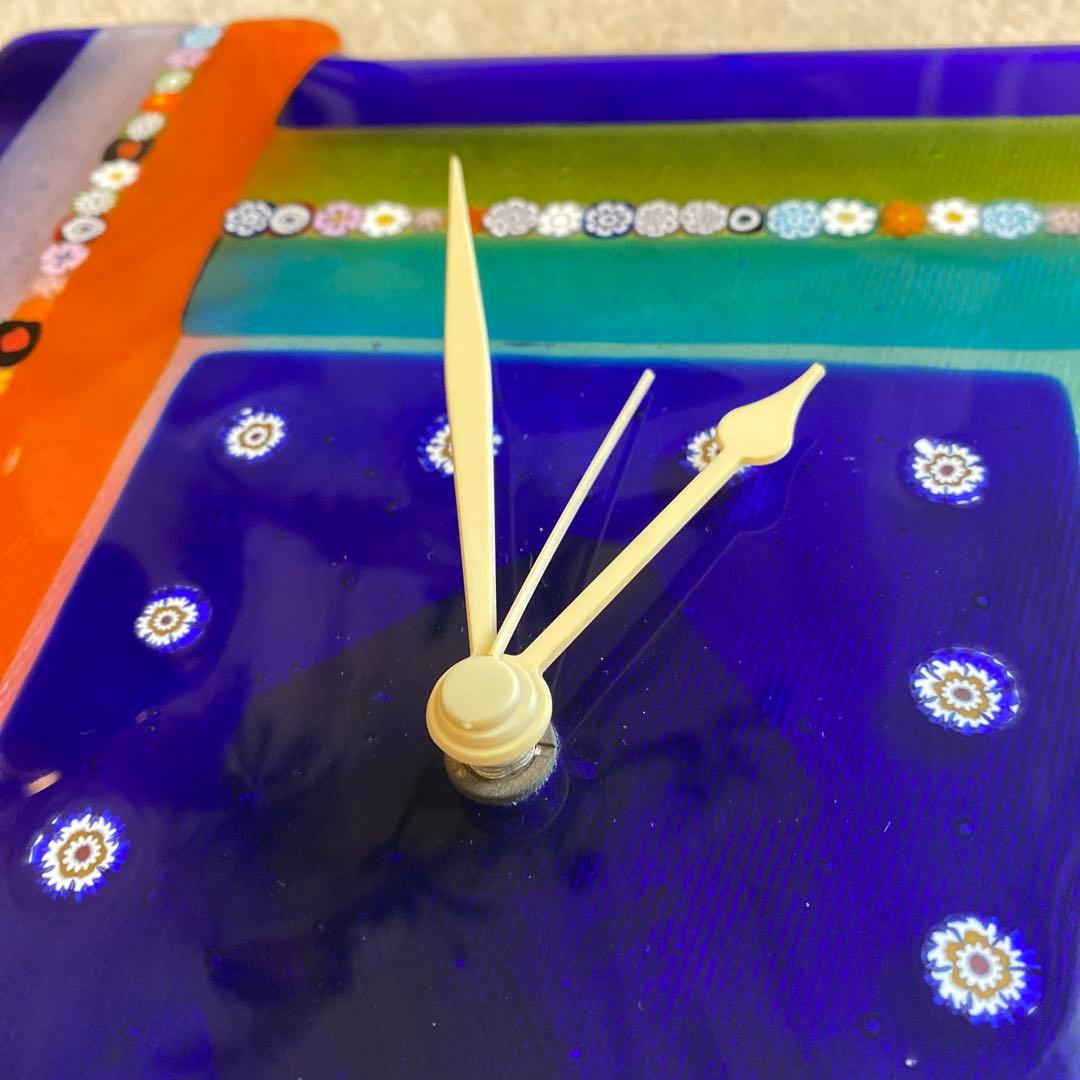 イタリア　ガラス細工　掛け時計　ムラーノガラス　ベニス　ベネチアングラス