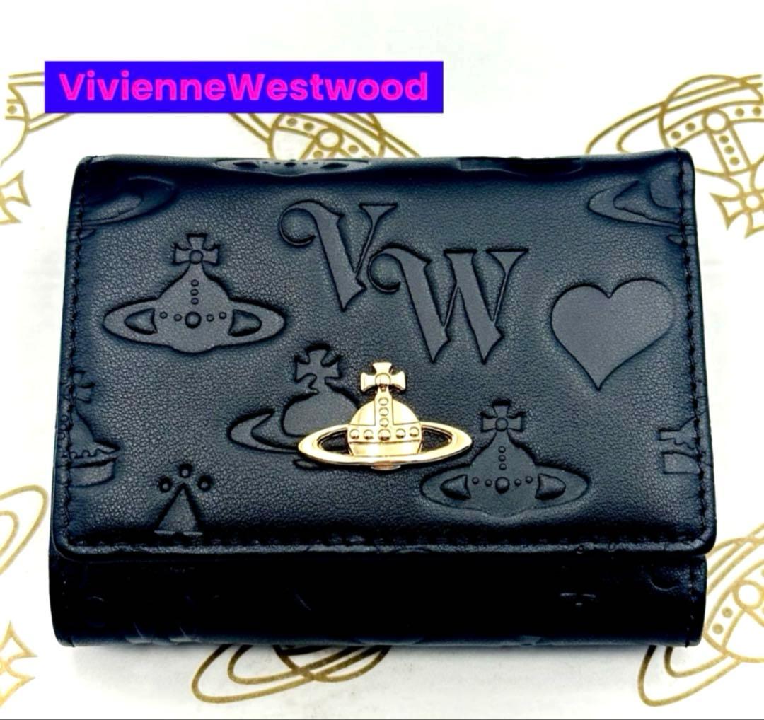 【♡新品✦人気♡】Vivienne Westwood 三つ折り財布 ブラック/黒