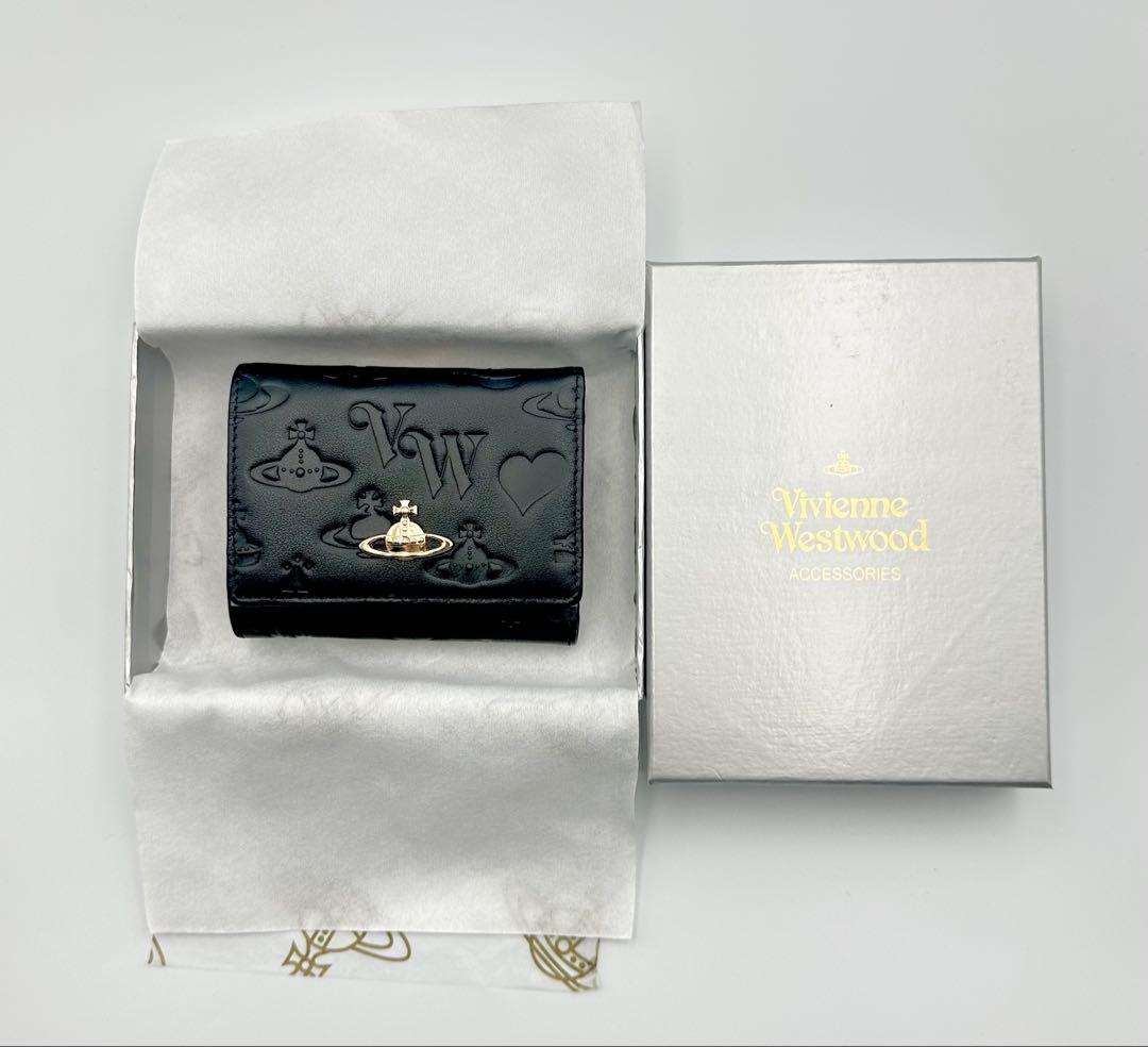 【♡新品✦人気♡】Vivienne Westwood 三つ折り財布 ブラック/黒
