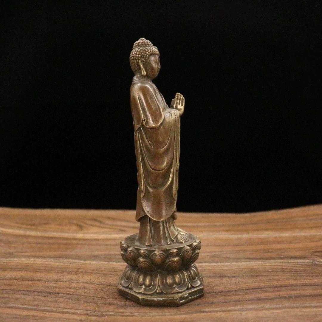 仏像 仏教美術 如来仏陀立像 仏堂供養 駅蓮仏 銅製品 工芸品 置物