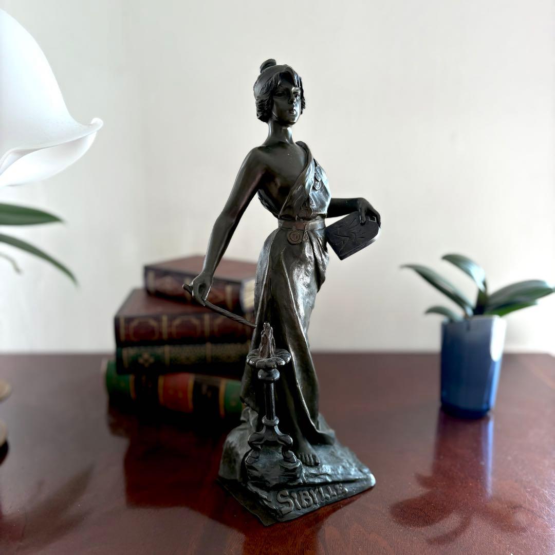 SIBYLLE アンティークブロンズ像 約35cm 置物