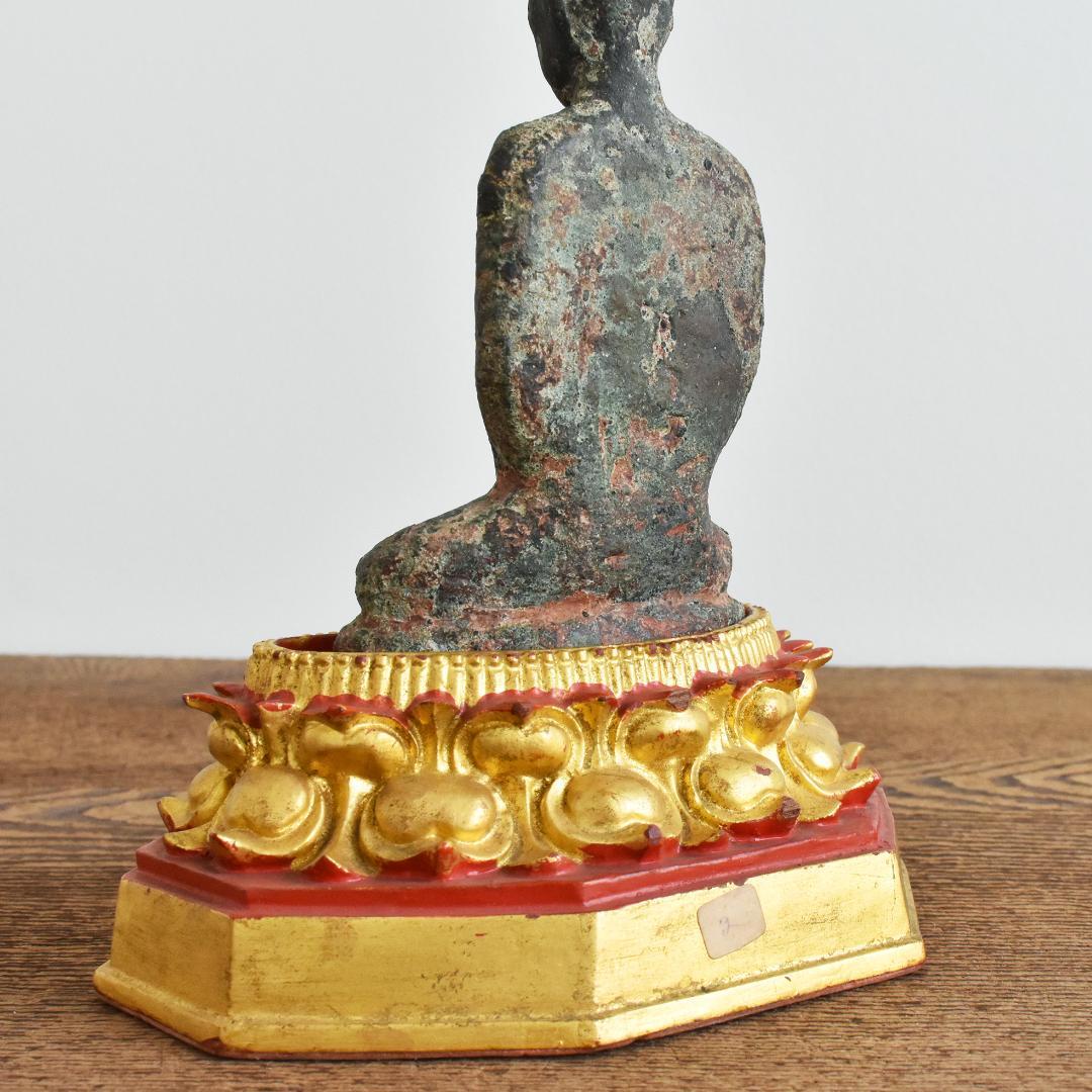 8〜10世紀頃 東南アジア タイ青銅製仏像 /古美術 古銅 鋳造 金銅仏 ブッダ