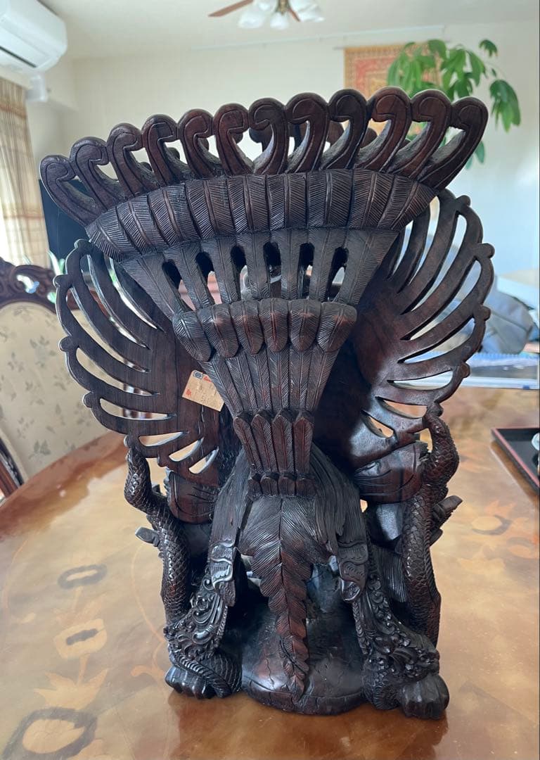 インドネシア　バリ島　アジアンスタイル 木製彫刻 装飾品　ガルーダ神