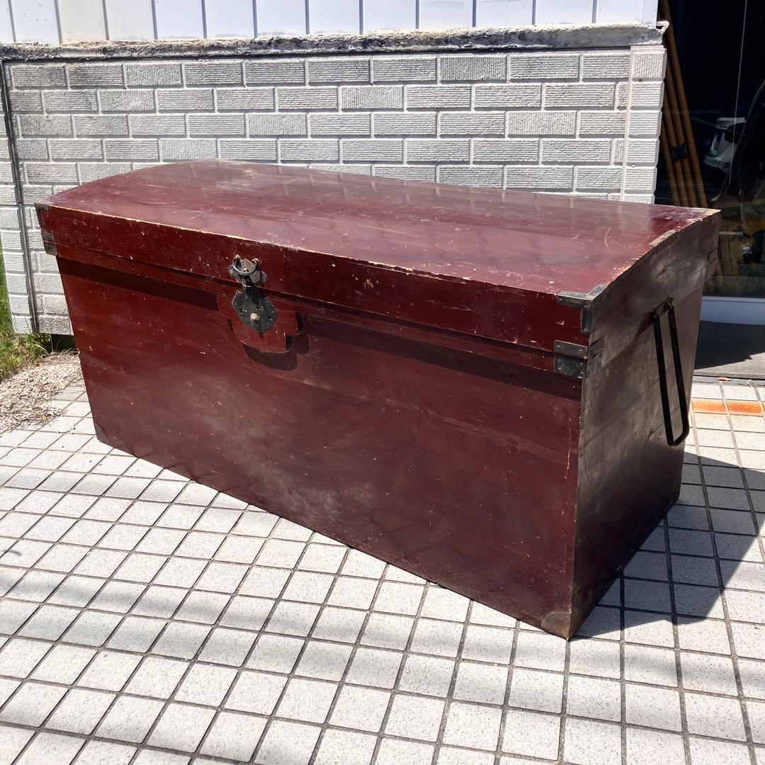 時代家具 大型 挟み箱 鋏箱 レトロ 古道具 木製 骨董品 参勤交代 大名行列