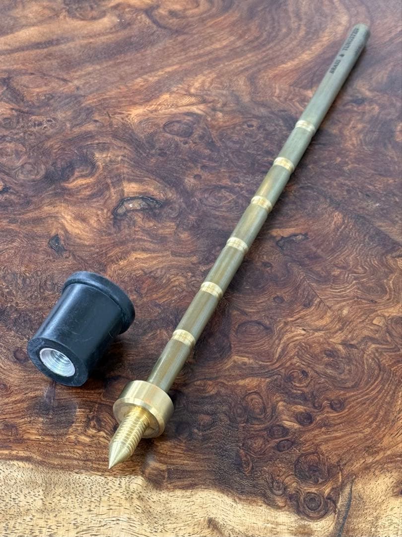 【新品】コントラバス エンドピン［タングステン入り真鍮／先端真鍮］①